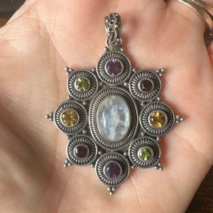 Ross-Simons Artisan Crafted Sterling Silver 925 Multi-Gemstone Pendant